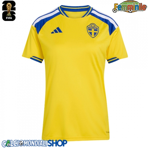 Maglie da calcio Svezia Prima Maglia Femminile Mondiali 2026  Manica Corta